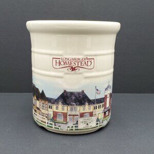 Longaberger Pottery Homestead Utensil Holder Tall Large 2 Qt Crock